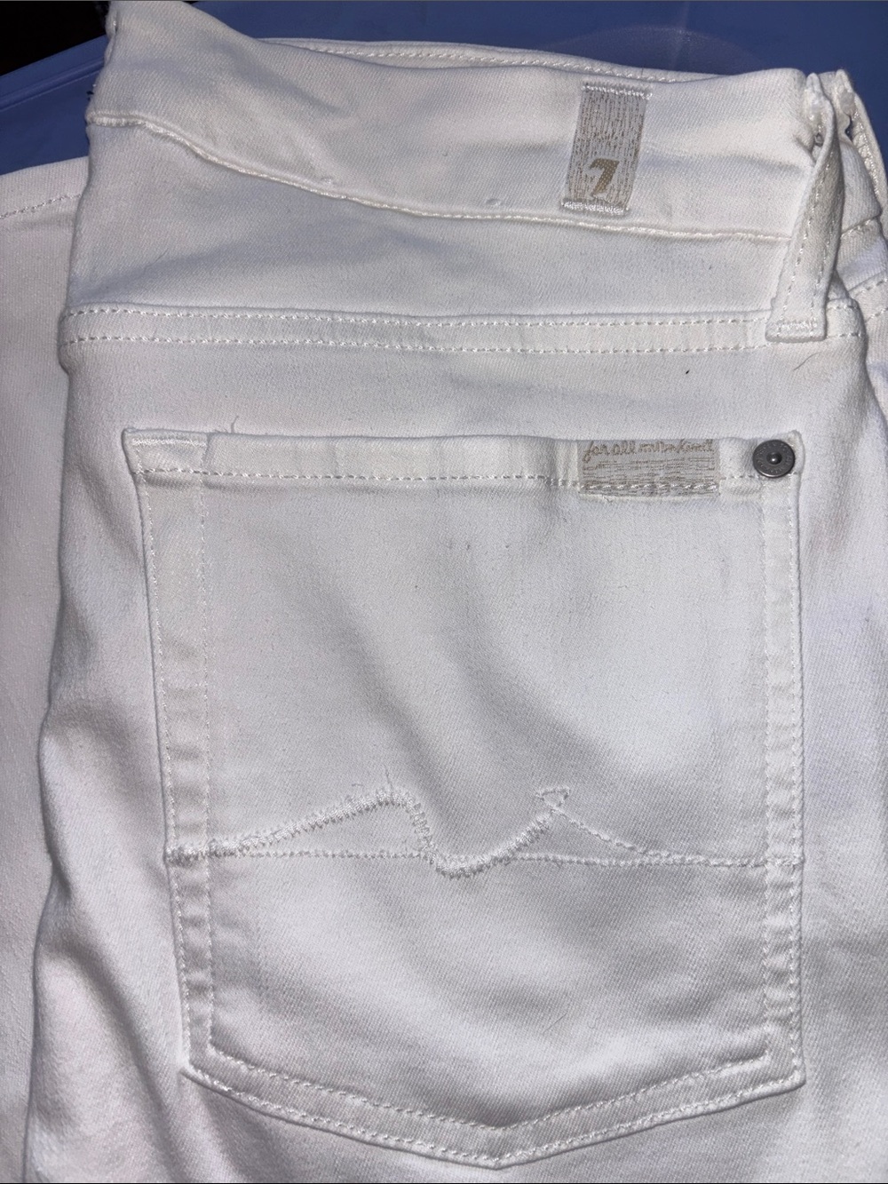 7 For All Mankind White Straight Leg Women's Jeans RR
